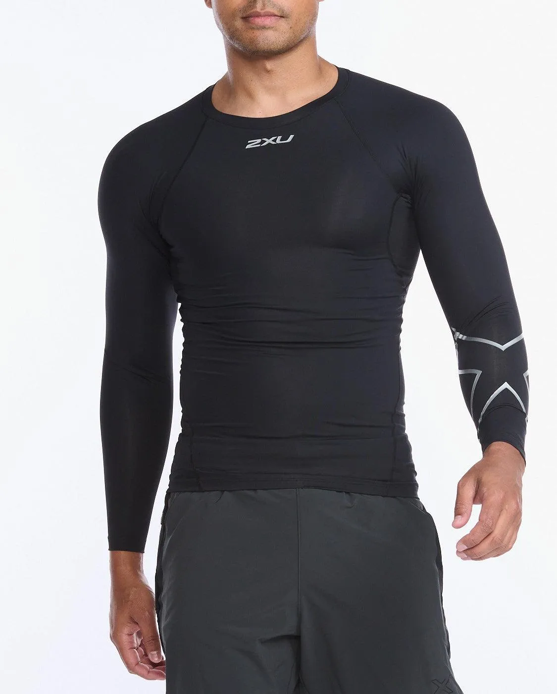 2XU Core Long Sleeve Men's Compression Top (Black/Silver)