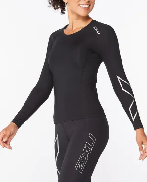 2XU Core Long Sleeve Women's Compression Top (Black/Silver)