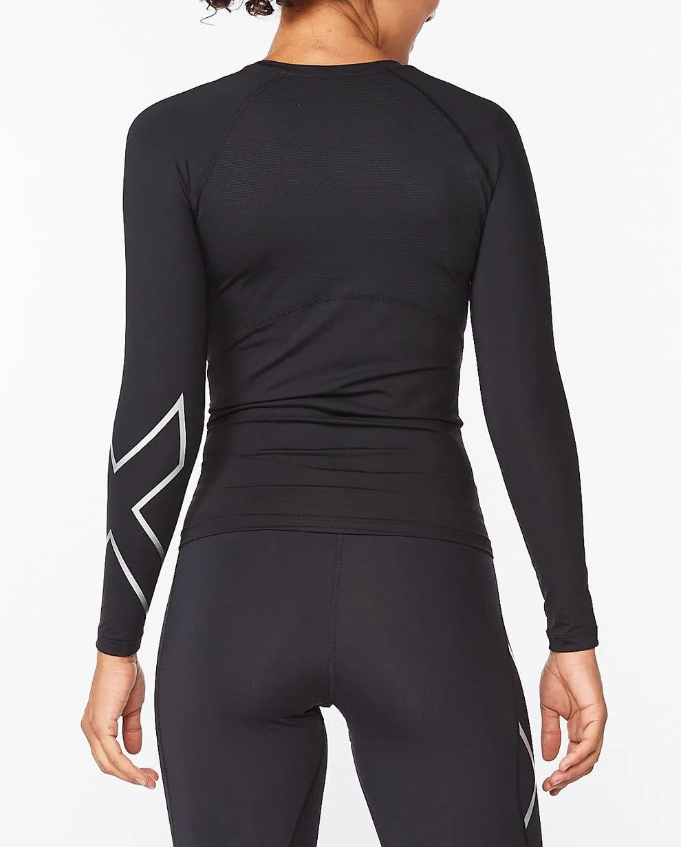 2XU Core Long Sleeve Women's Compression Top (Black/Silver)