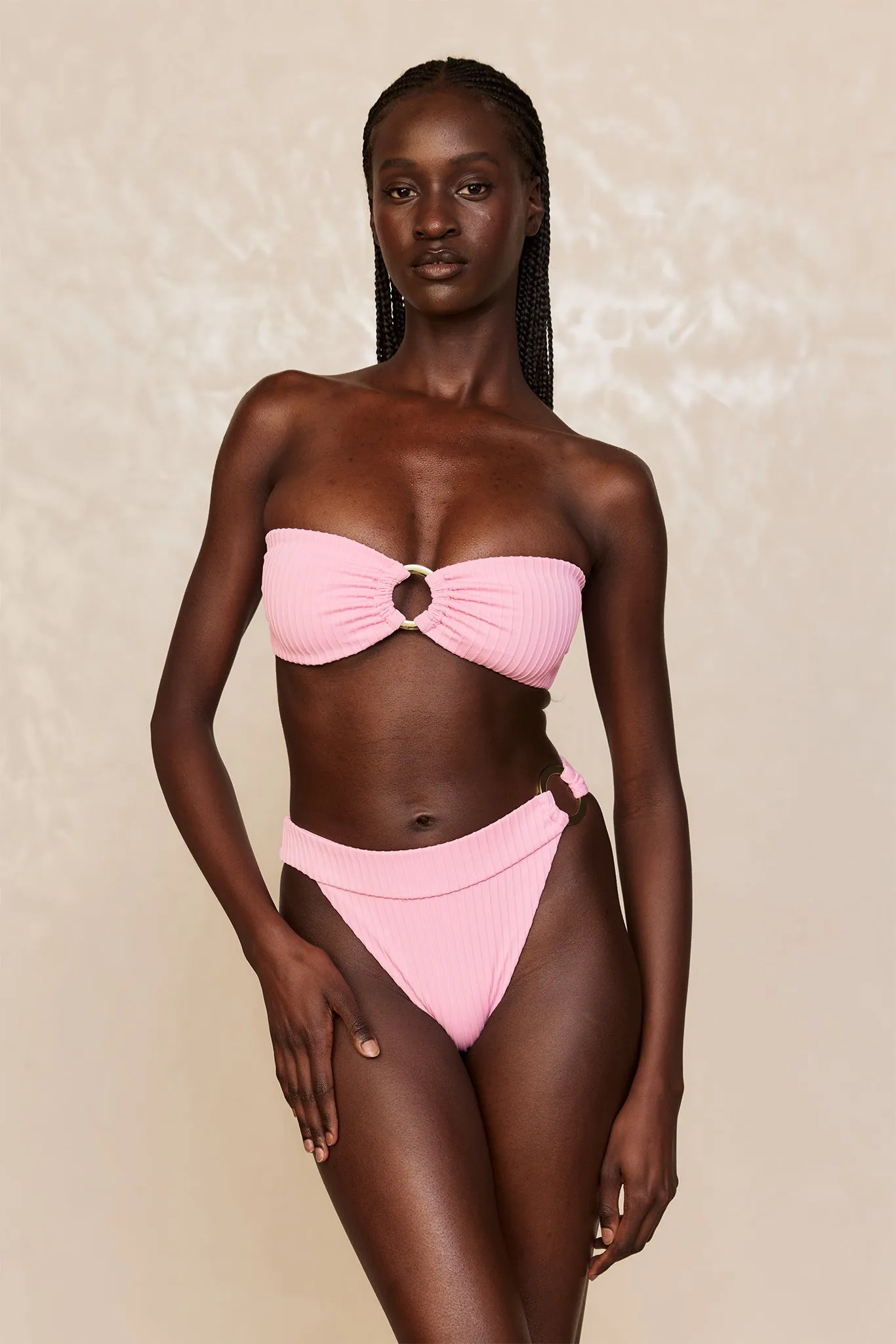 Antigua Bottom - Cherry Blossom Matte Rib Monday Swimwear