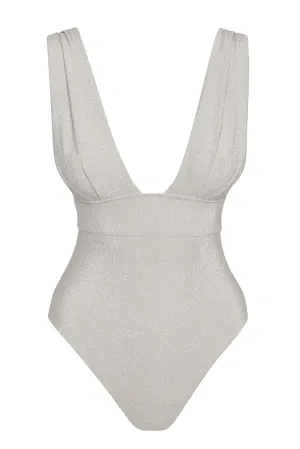 Aruba One Piece - Soft Silver Shimmer Monday Swimwear