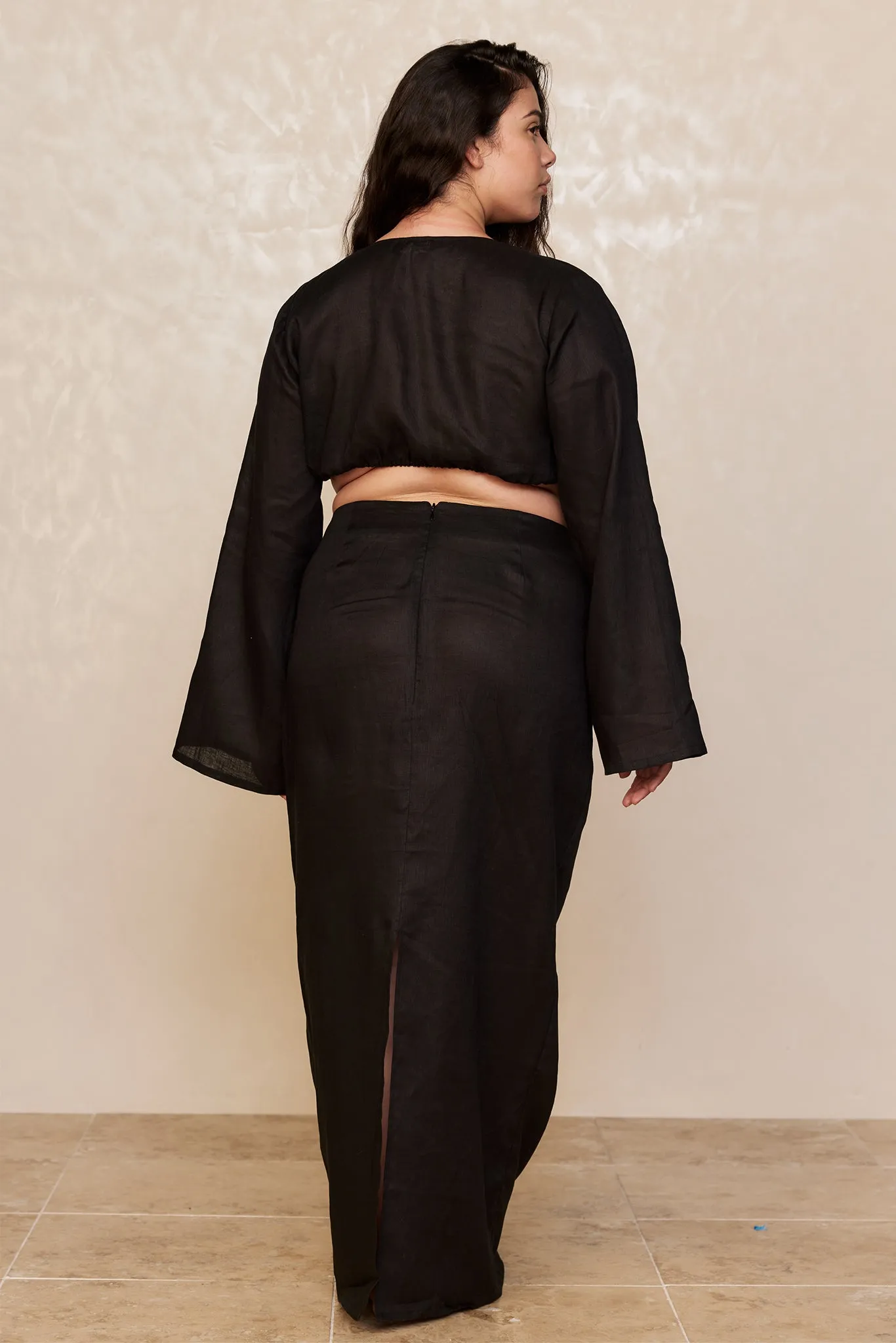 Azores Top - Black Linen Monday Swimwear
