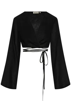 Azores Top - Black Linen Monday Swimwear