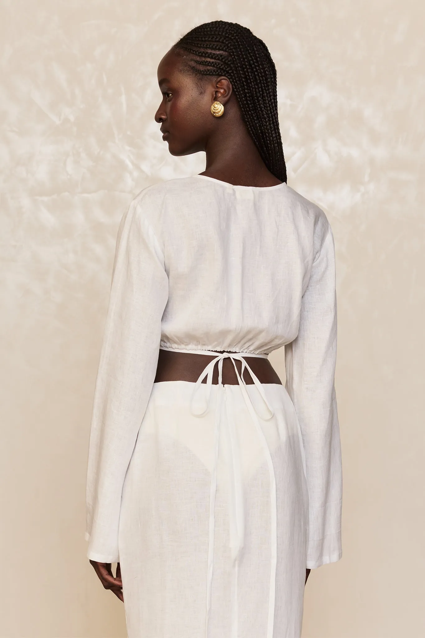 Azores Top - White Linen Monday Swimwear