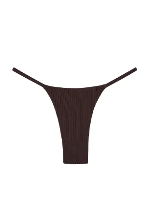 Barbados Bottom - Espresso Wide Rib Monday Swimwear