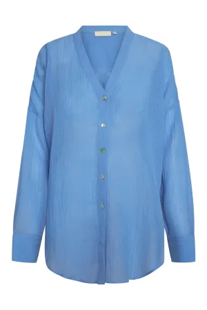 Barcelona Tunic - Azure Crinkle Linen Monday Swimwear