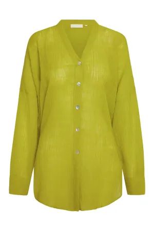 Barcelona Tunic - Chartreuse Crinkle Linen Monday Swimwear
