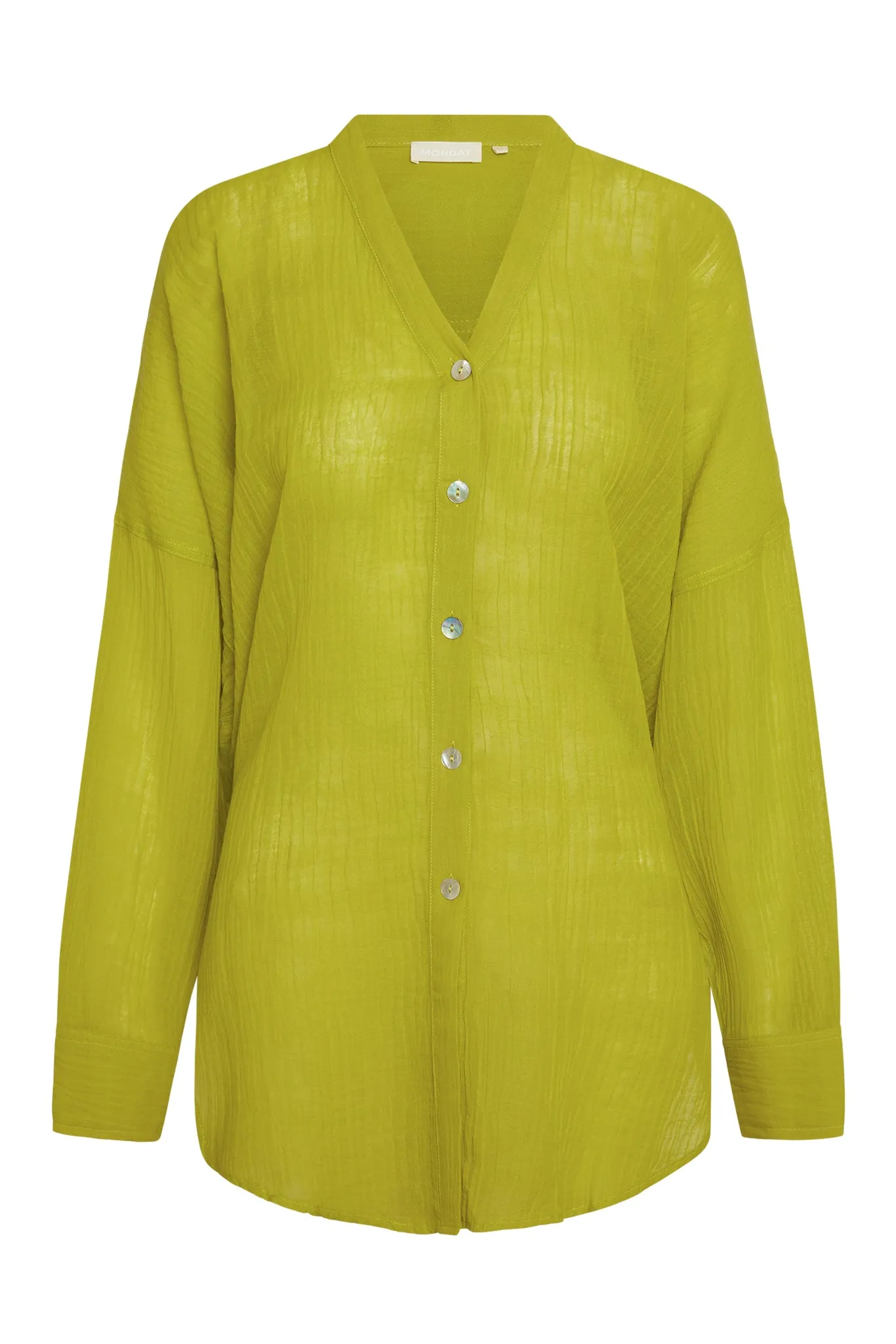 Barcelona Tunic - Chartreuse Crinkle Linen Monday Swimwear