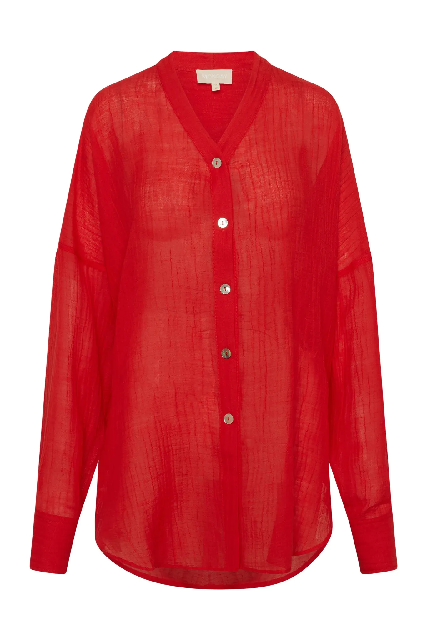 Barcelona Tunic - Chili Pepper Crinkle Linen Monday Swimwear