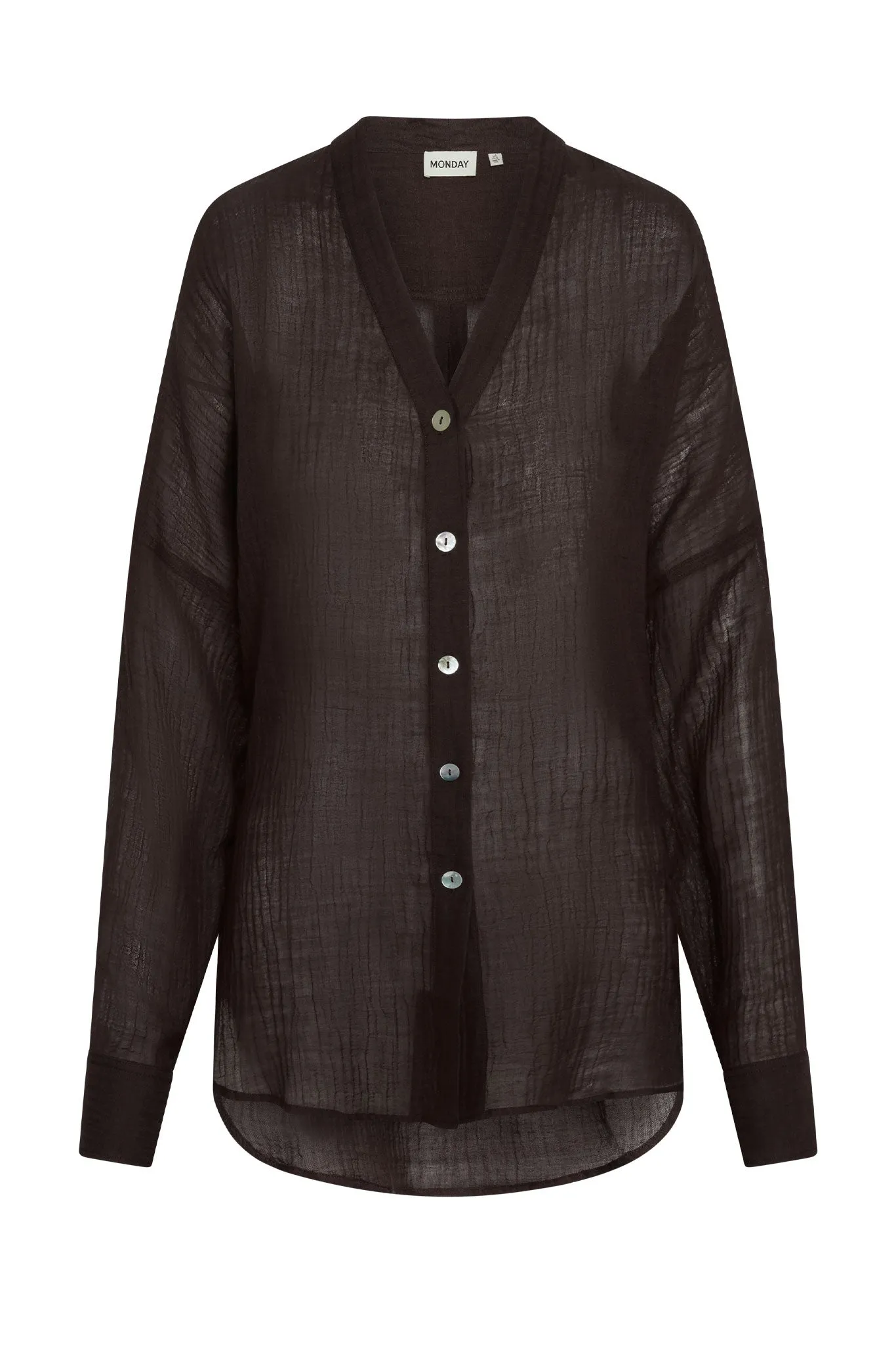 Barcelona Tunic - Espresso Crinkle Linen Monday Swimwear