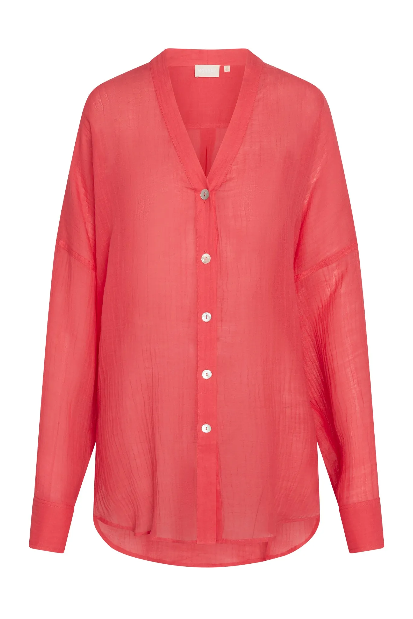 Barcelona Tunic - Strawberry Crinkle Linen Monday Swimwear