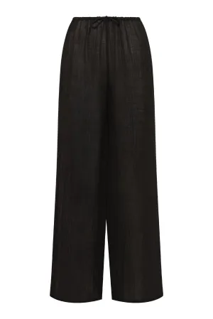 Belize Pant - Black Crinkle Linen Monday Swimwear