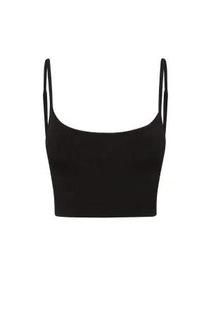 Beverly Hills Knitwear Top - Black Rib Monday Swimwear