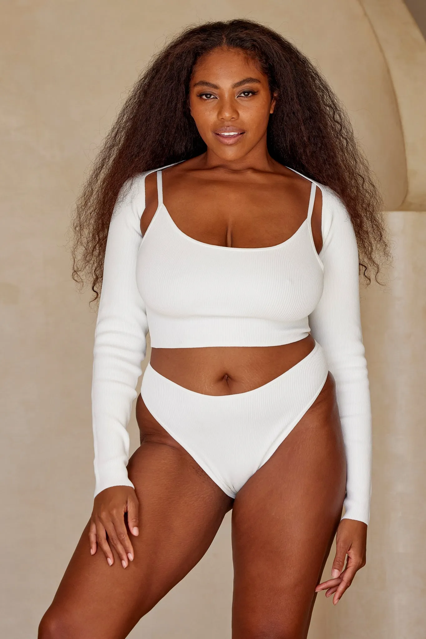 Beverly Hills Knitwear Top - White Rib Monday Swimwear