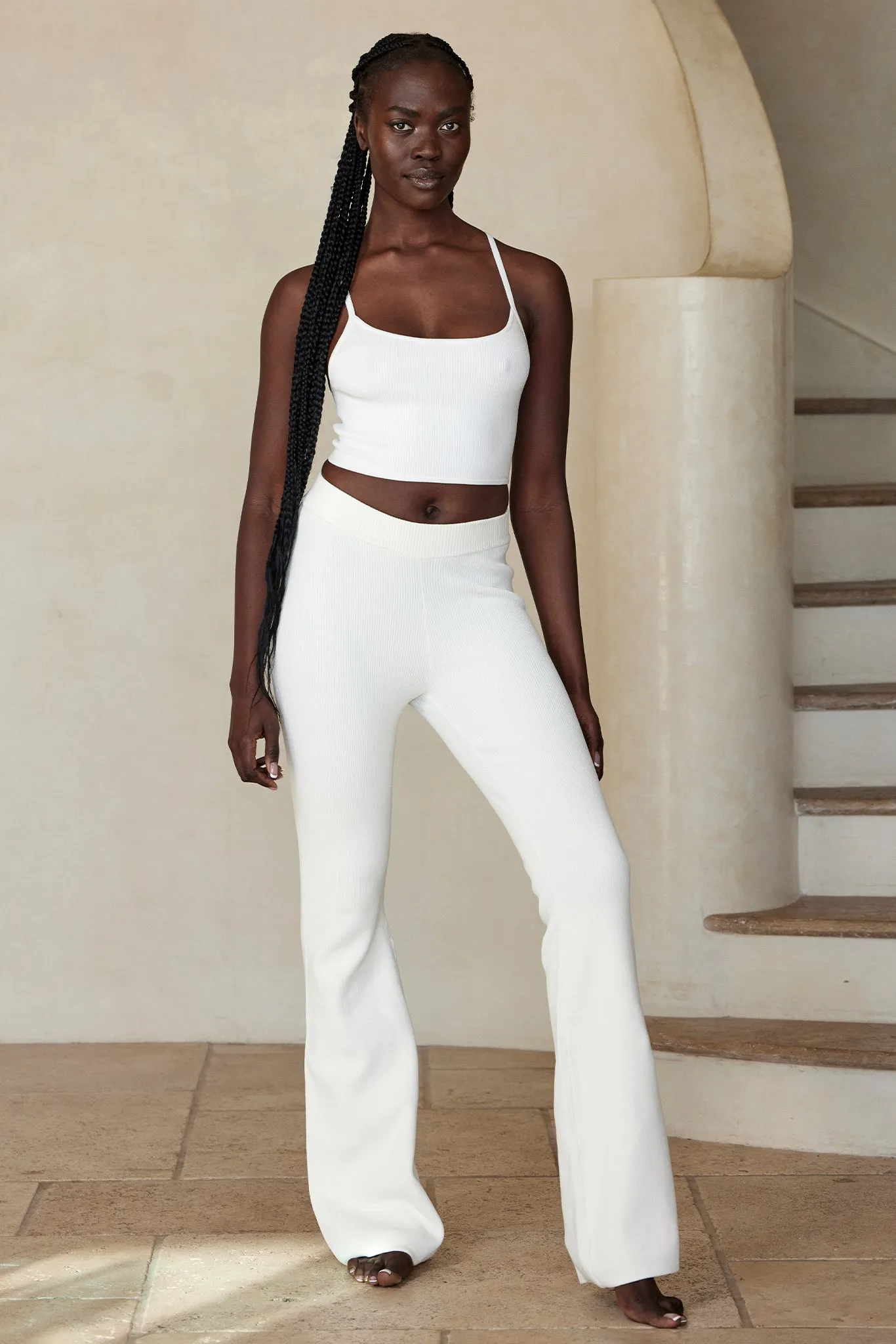 Beverly Hills Knitwear Top - White Rib Monday Swimwear