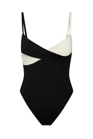 Bordeaux One Piece - Black/Ivory Monday Swimwear