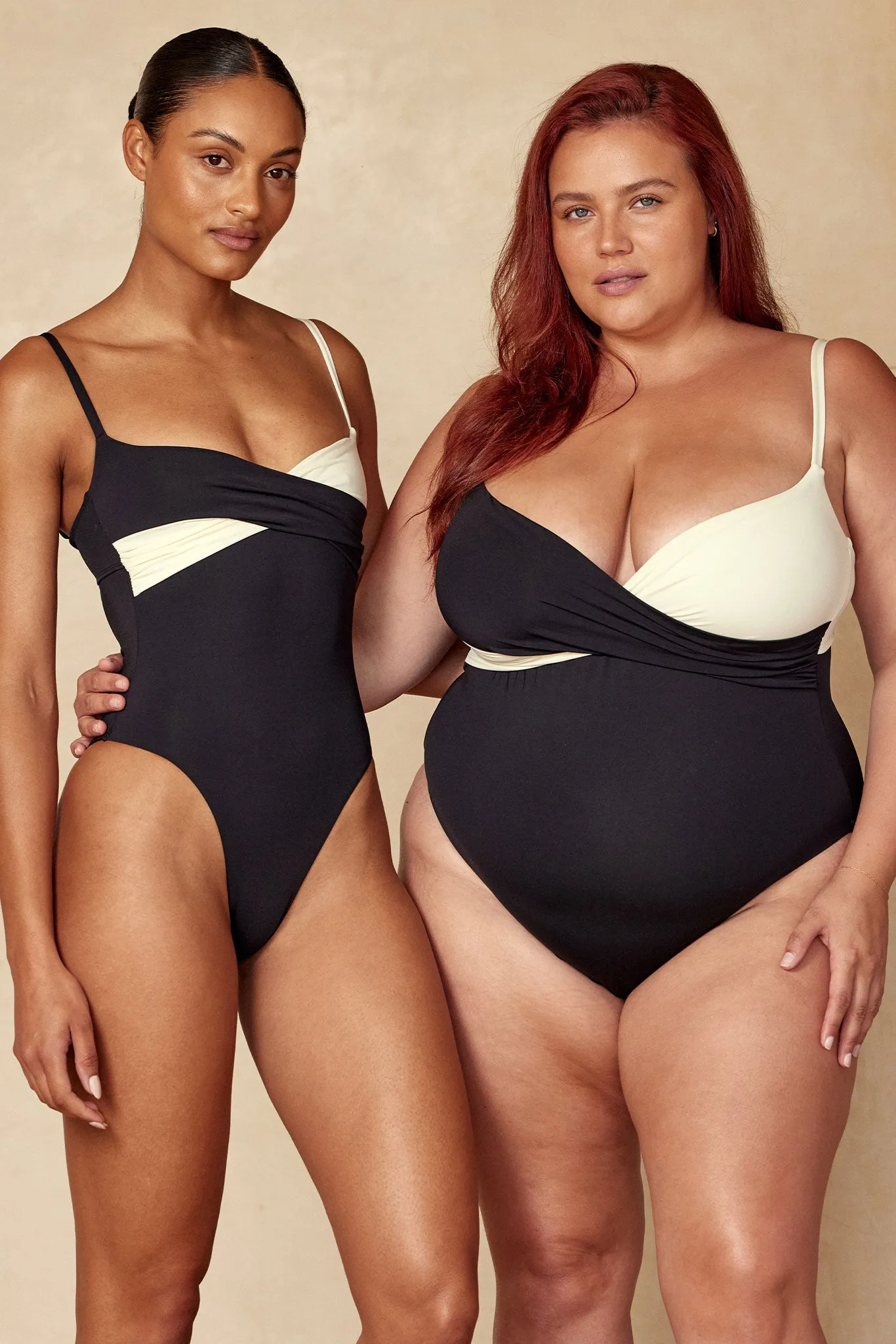 Bordeaux One Piece - Black/Ivory Monday Swimwear