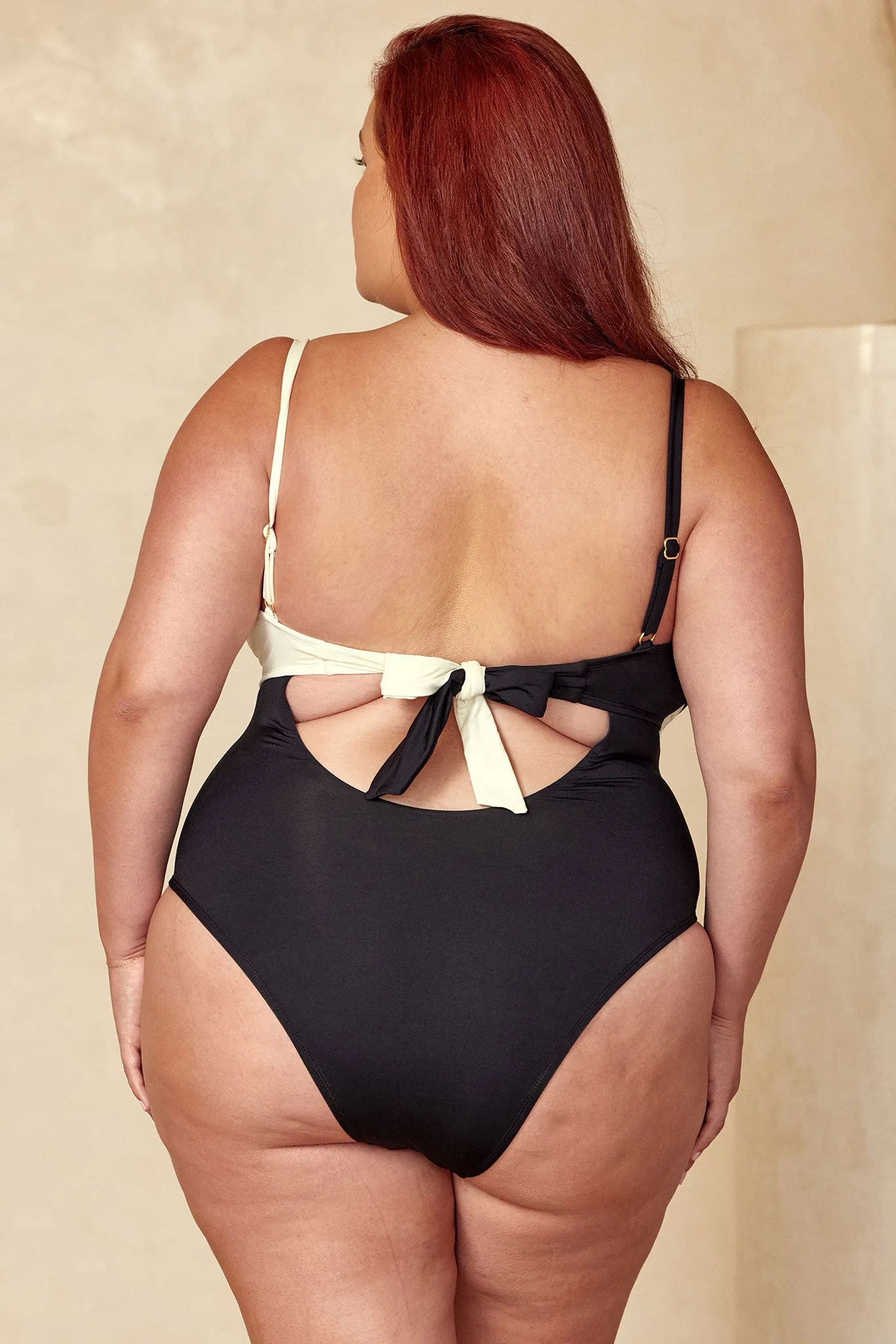 Bordeaux One Piece - Black/Ivory Monday Swimwear