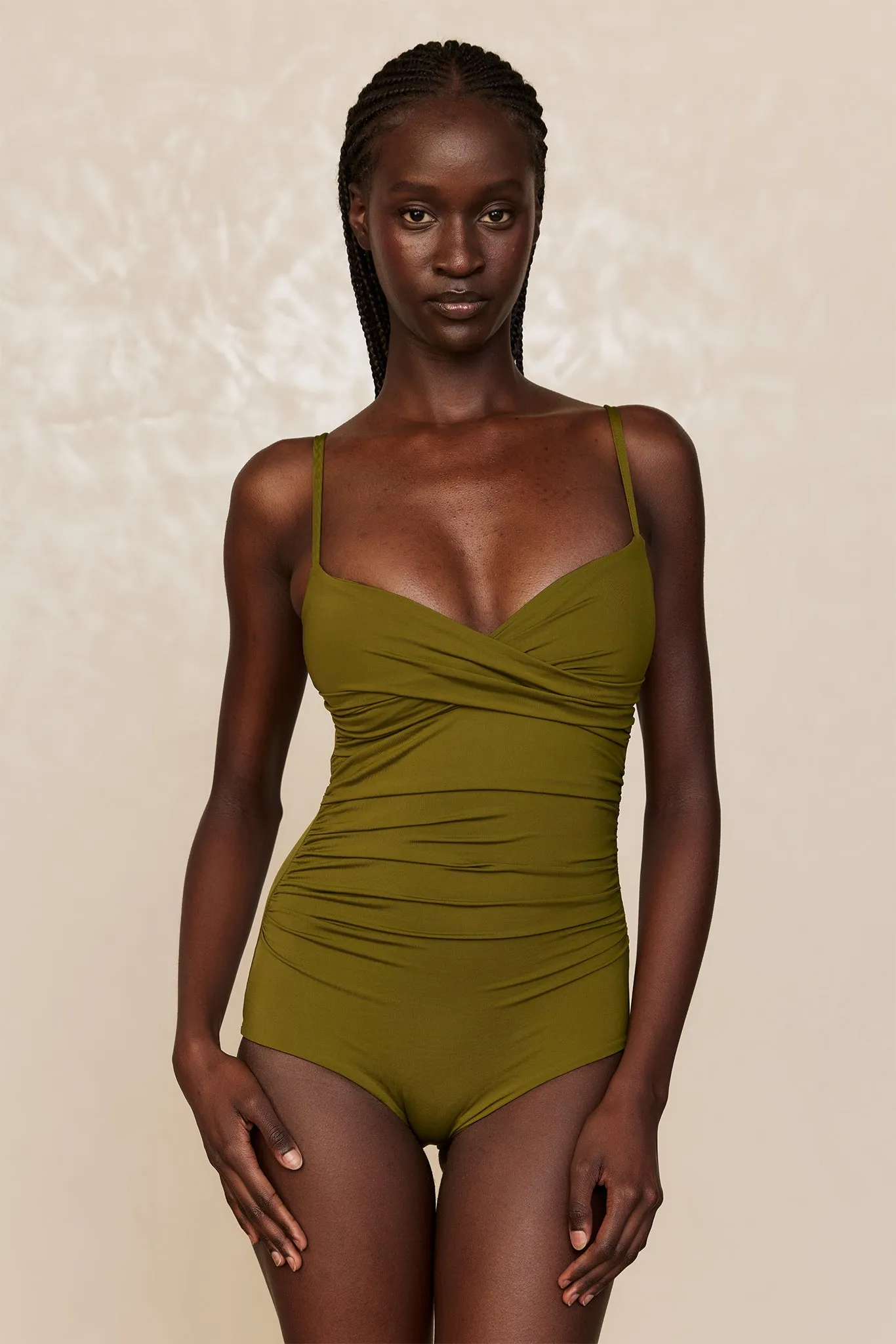 Bordeaux One Piece - Olive (Full Coverage) Monday Swimwear