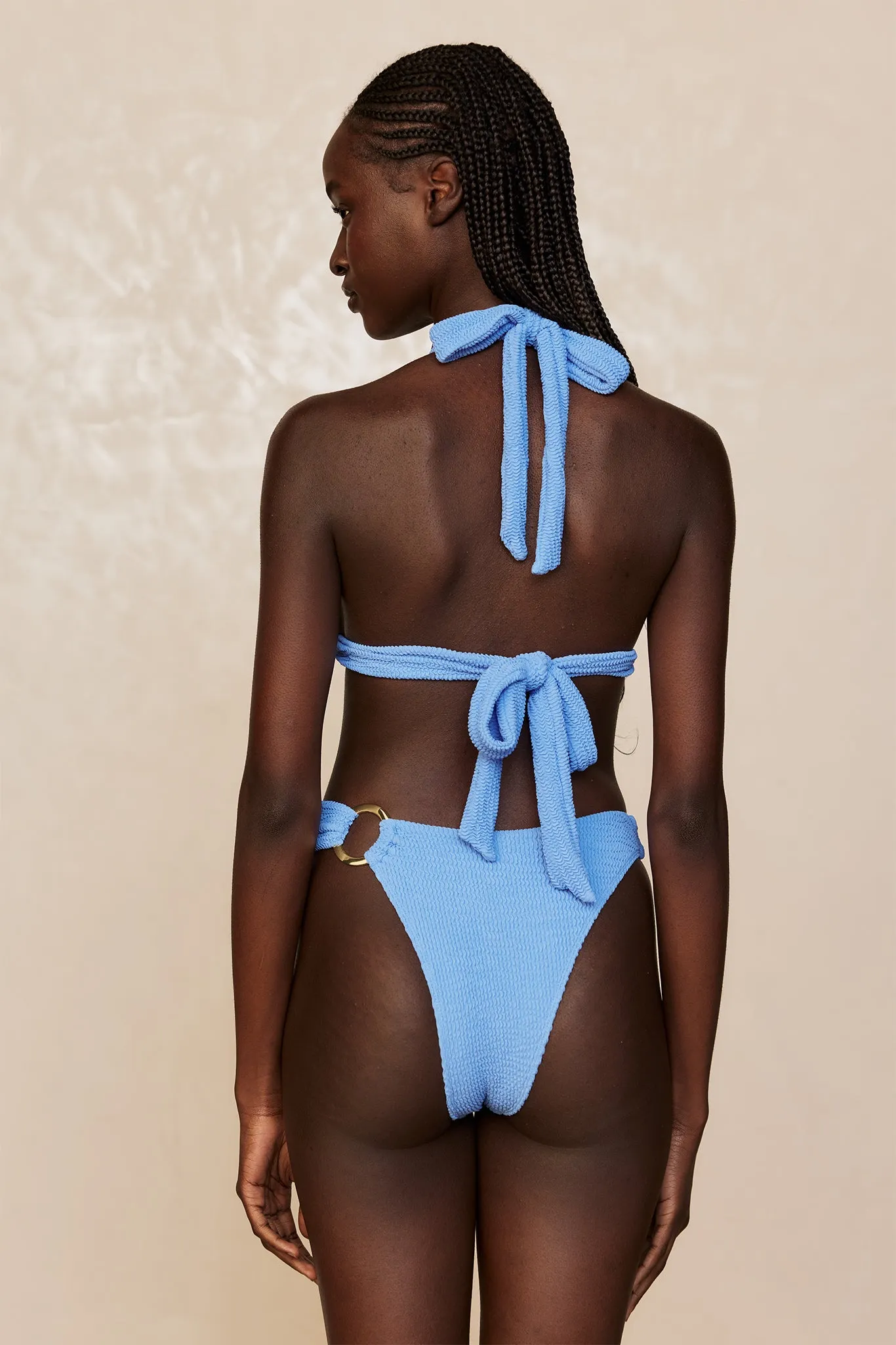 Bronte Bottom - Azure Crinkle Monday Swimwear