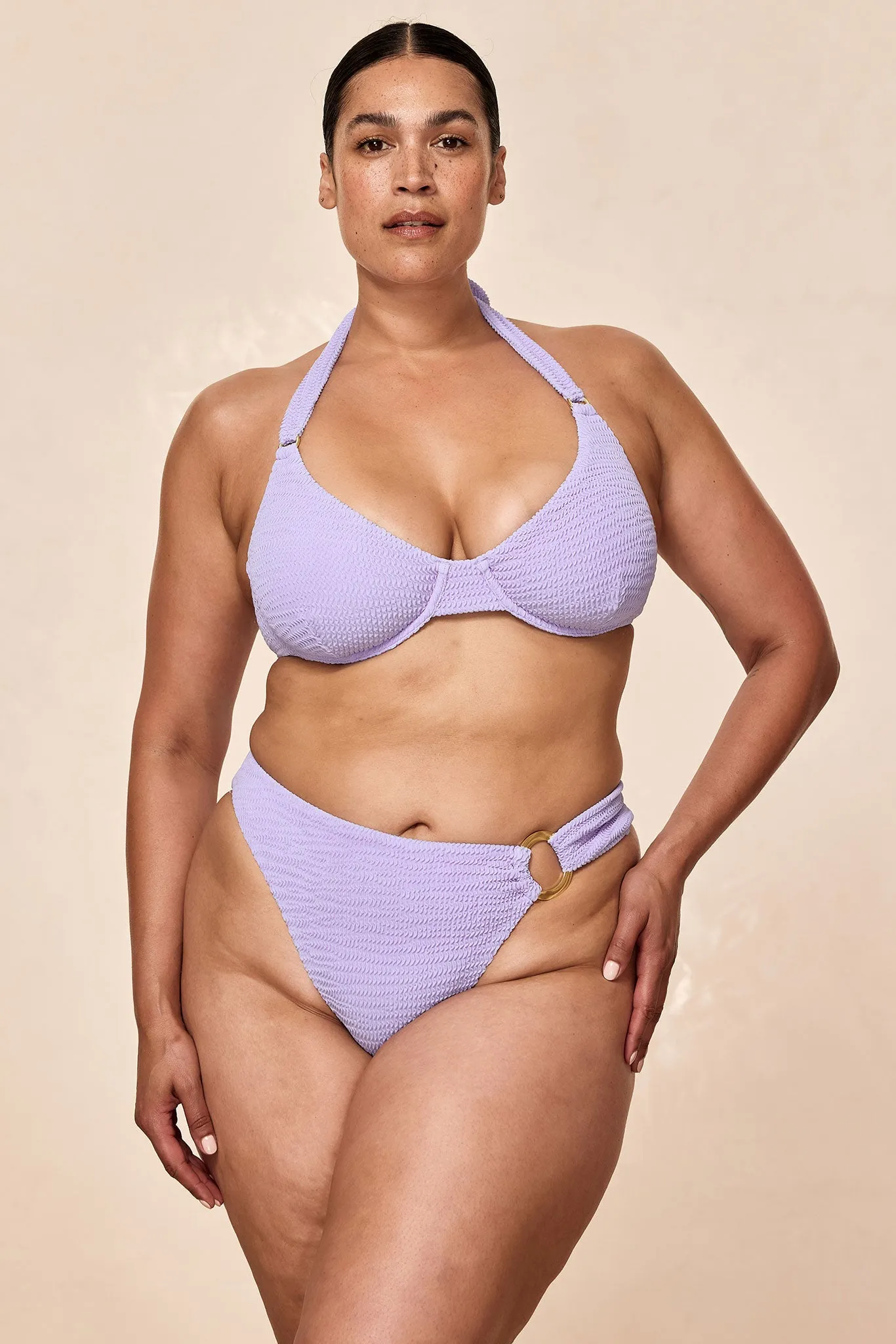 Bronte Bottom - Wisteria Crinkle Monday Swimwear