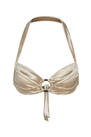 Bronte Top - Champagne Shiny Jersey Monday Swimwear