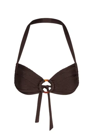 Bronte Top - Espresso Wide Rib Monday Swimwear