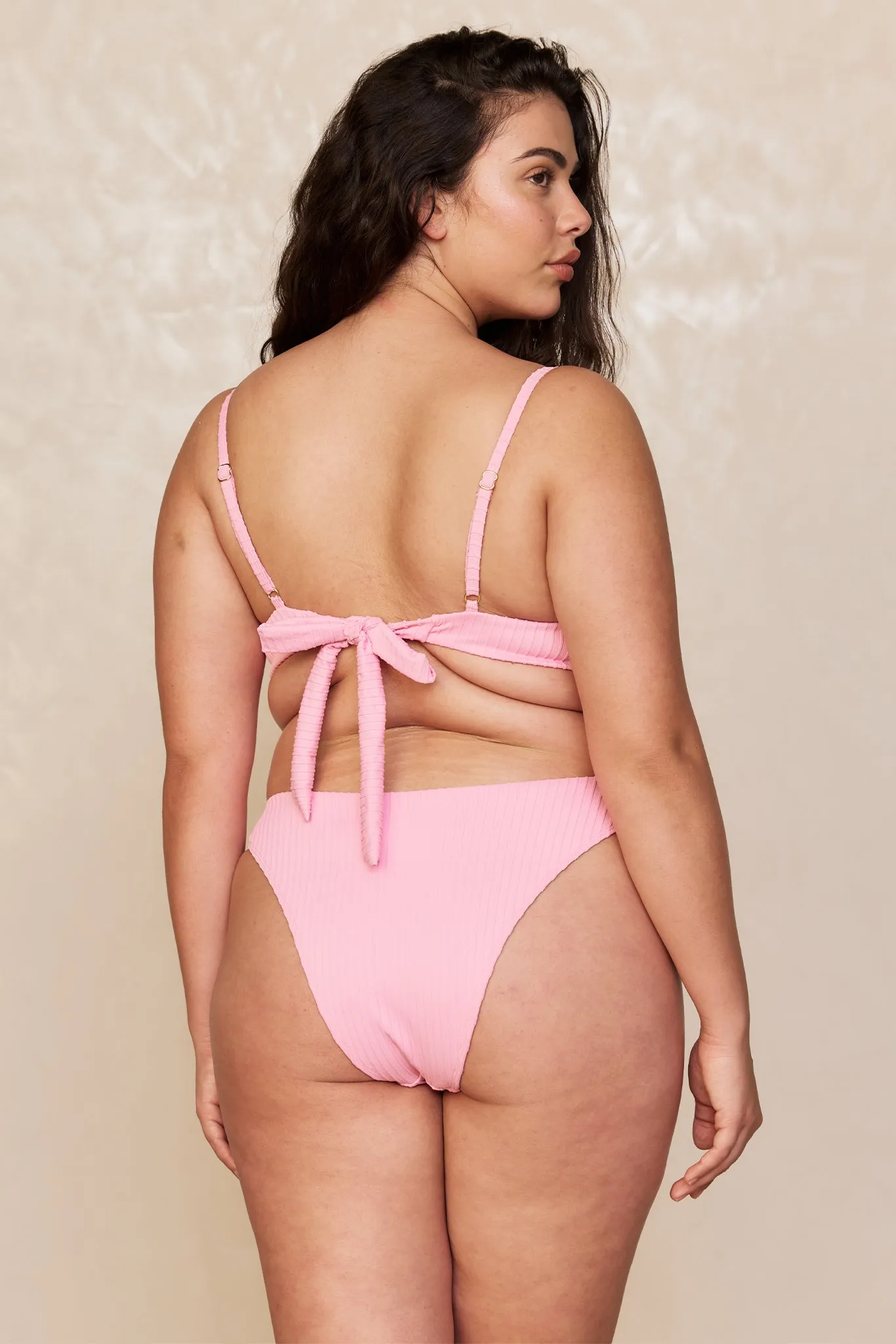 Byron Bottom - Cherry Blossom Matte Rib Monday Swimwear