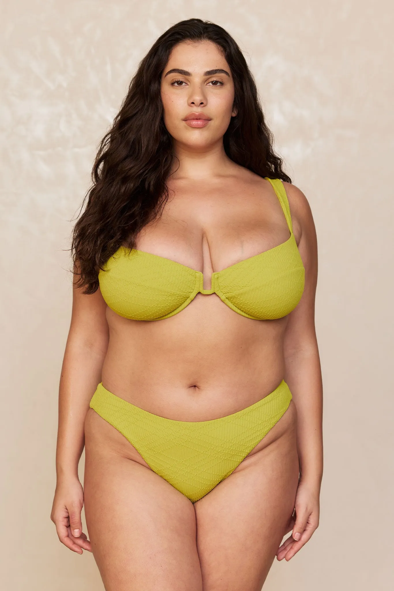 Cala Roja Top - Chartreuse Summer Plaid Monday Swimwear
