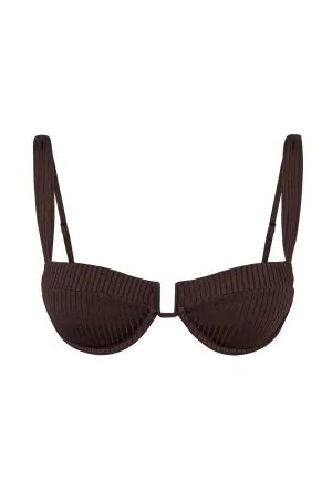 Cala Roja Top - Espresso Wide Rib Monday Swimwear