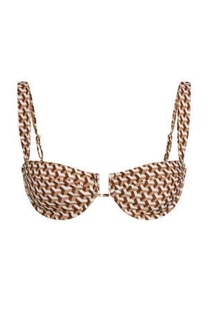 Cala Roja Top - Husk Geo Monday Swimwear