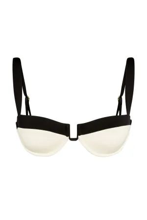 Cala Roja Top - Ivory/Black Monday Swimwear