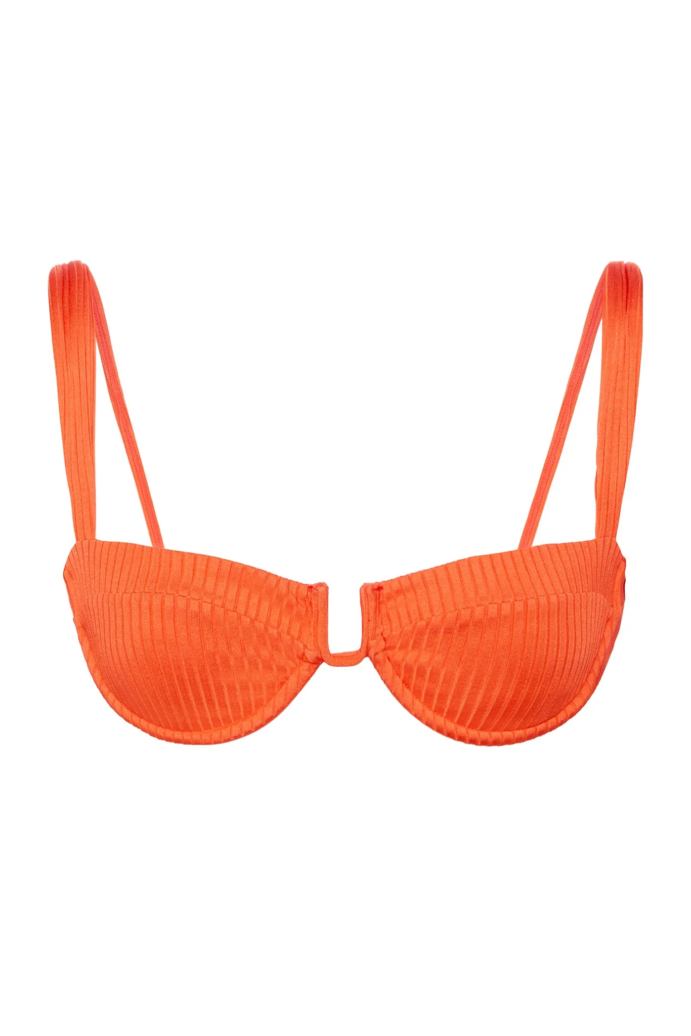 Cala Roja Top - Papaya Wide Rib Monday Swimwear