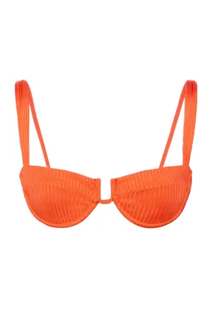 Cala Roja Top - Papaya Wide Rib Monday Swimwear