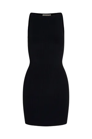 Camerelle Dress - Black Knit Rib Monday Swimwear