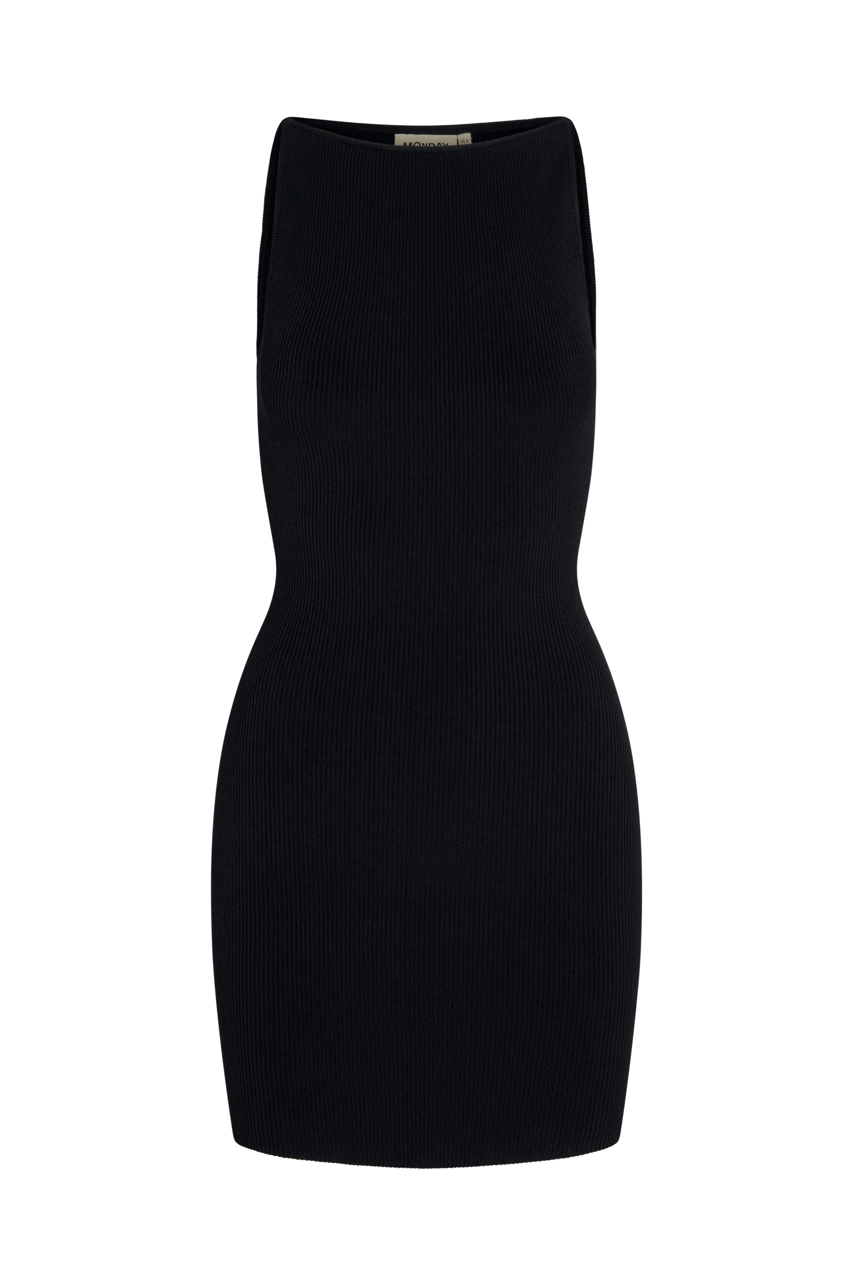 Camerelle Dress - Black Knit Rib Monday Swimwear