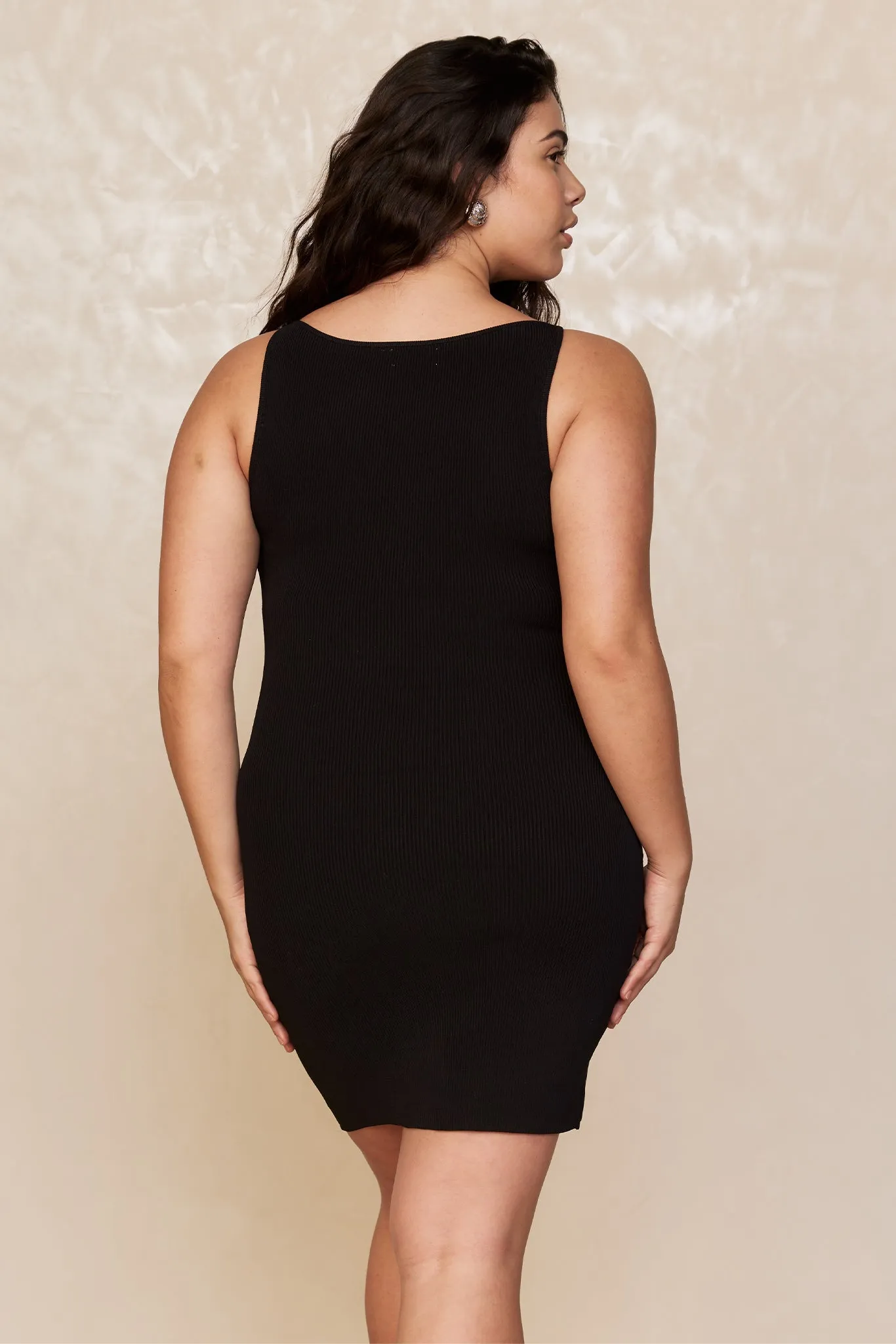 Camerelle Dress - Black Knit Rib Monday Swimwear
