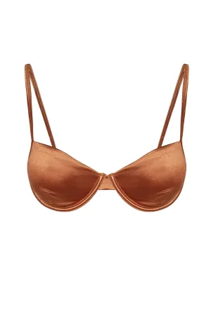 Capri Top - Bronze Shiny Jersey Monday Swimwear