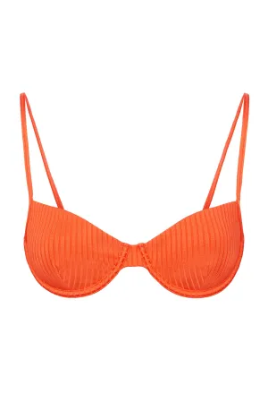 Capri Top - Papaya Wide Rib Monday Swimwear