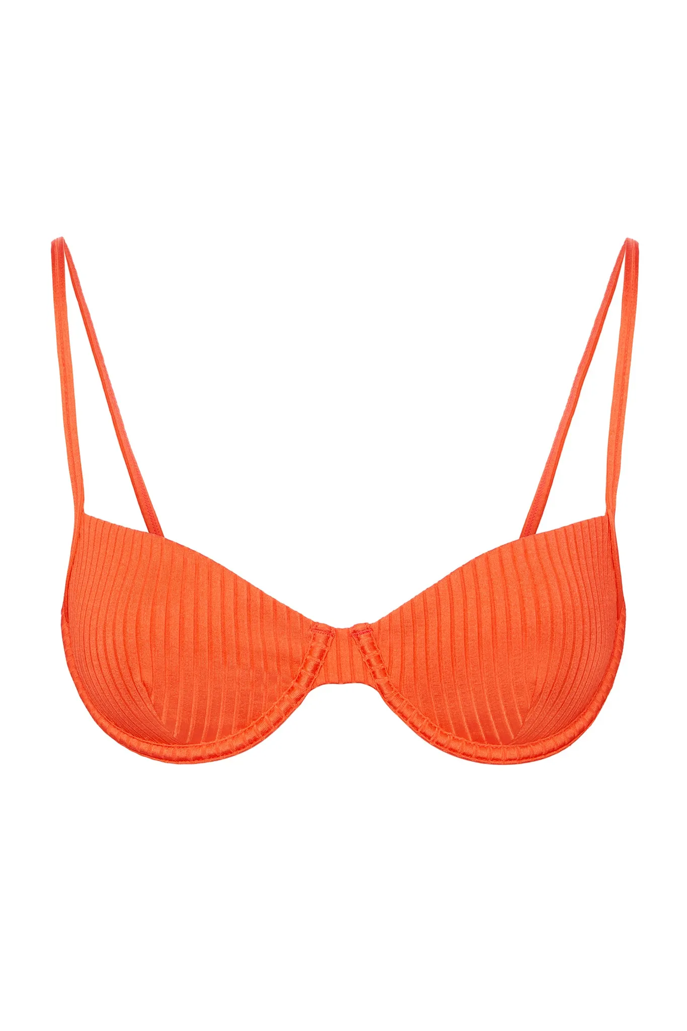Capri Top - Papaya Wide Rib Monday Swimwear