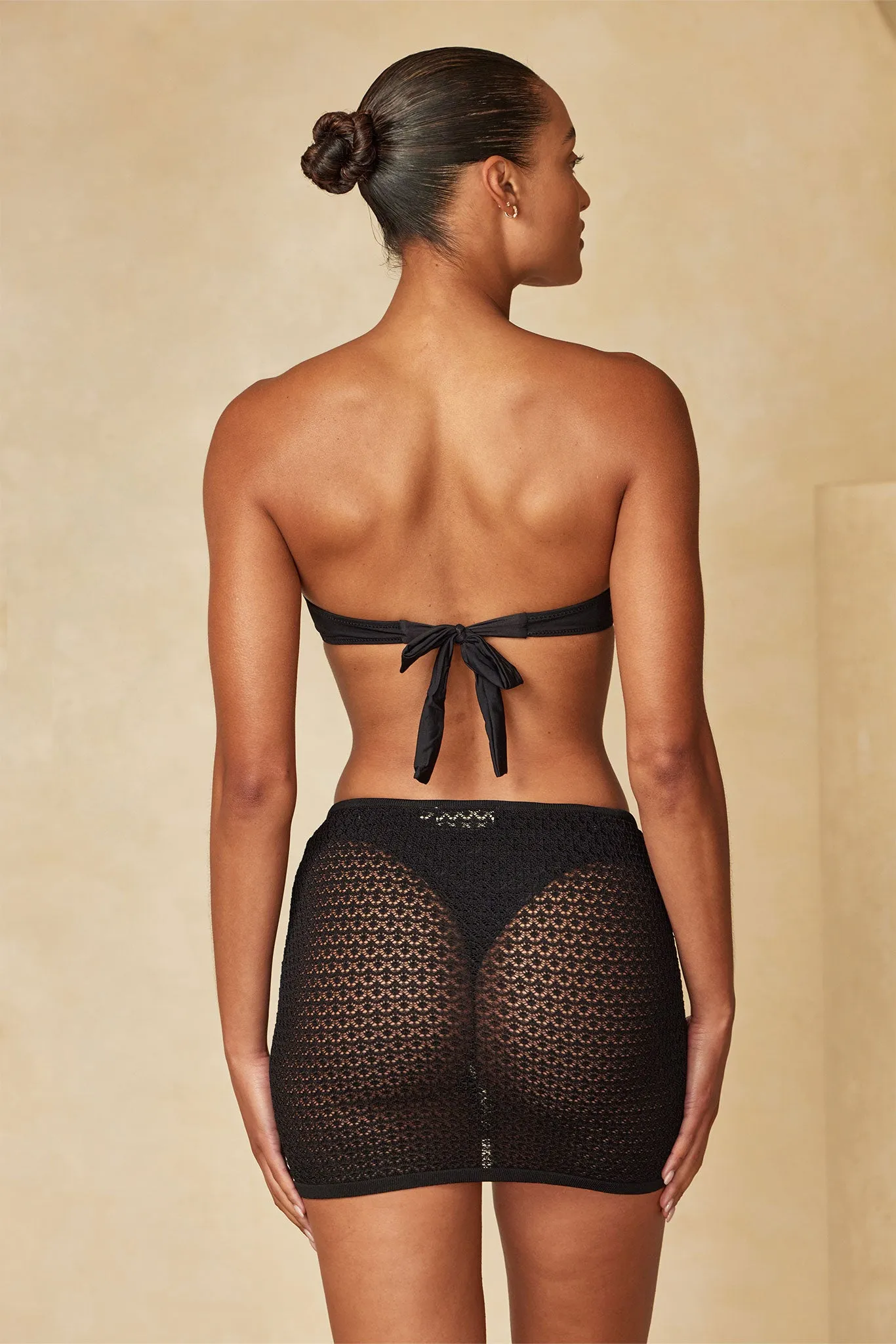 Cartagena Skirt - Black Lace Crochet Monday Swimwear