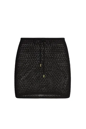 Cartagena Skirt - Black Lace Crochet Monday Swimwear