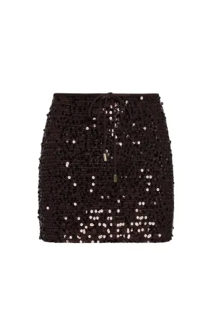 Cartagena Skirt - Espresso Sequin Monday Swimwear