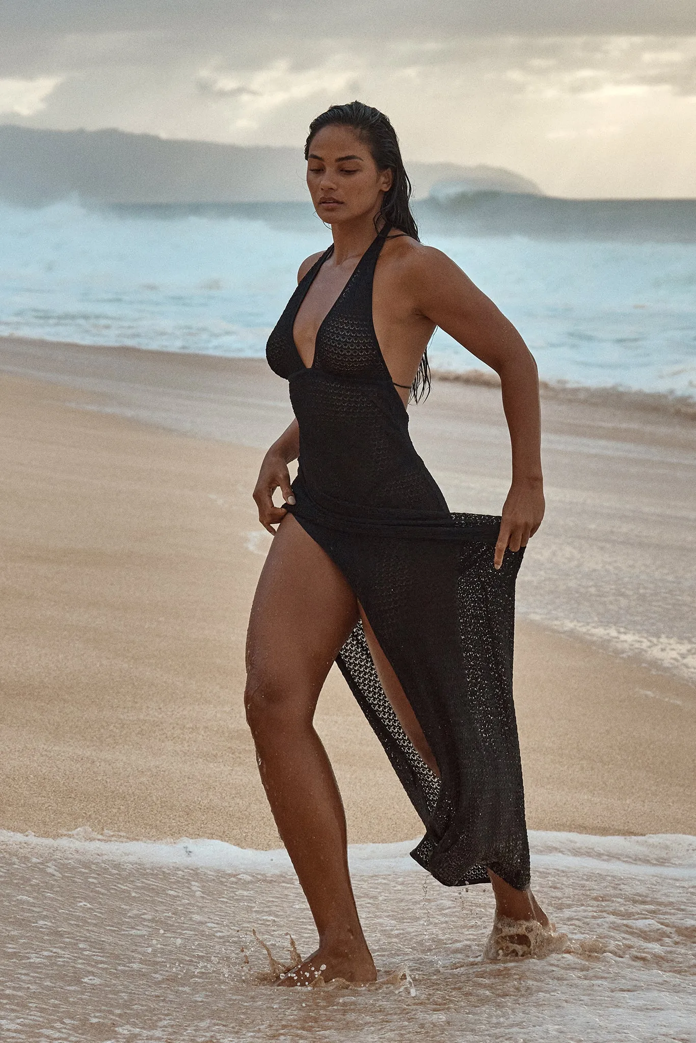 Catania Dress - Black Lace Crochet Monday Swimwear