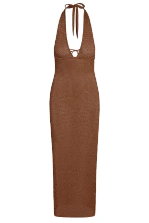 Catania Dress - Bronze Lurex Lace Crochet Monday Swimwear