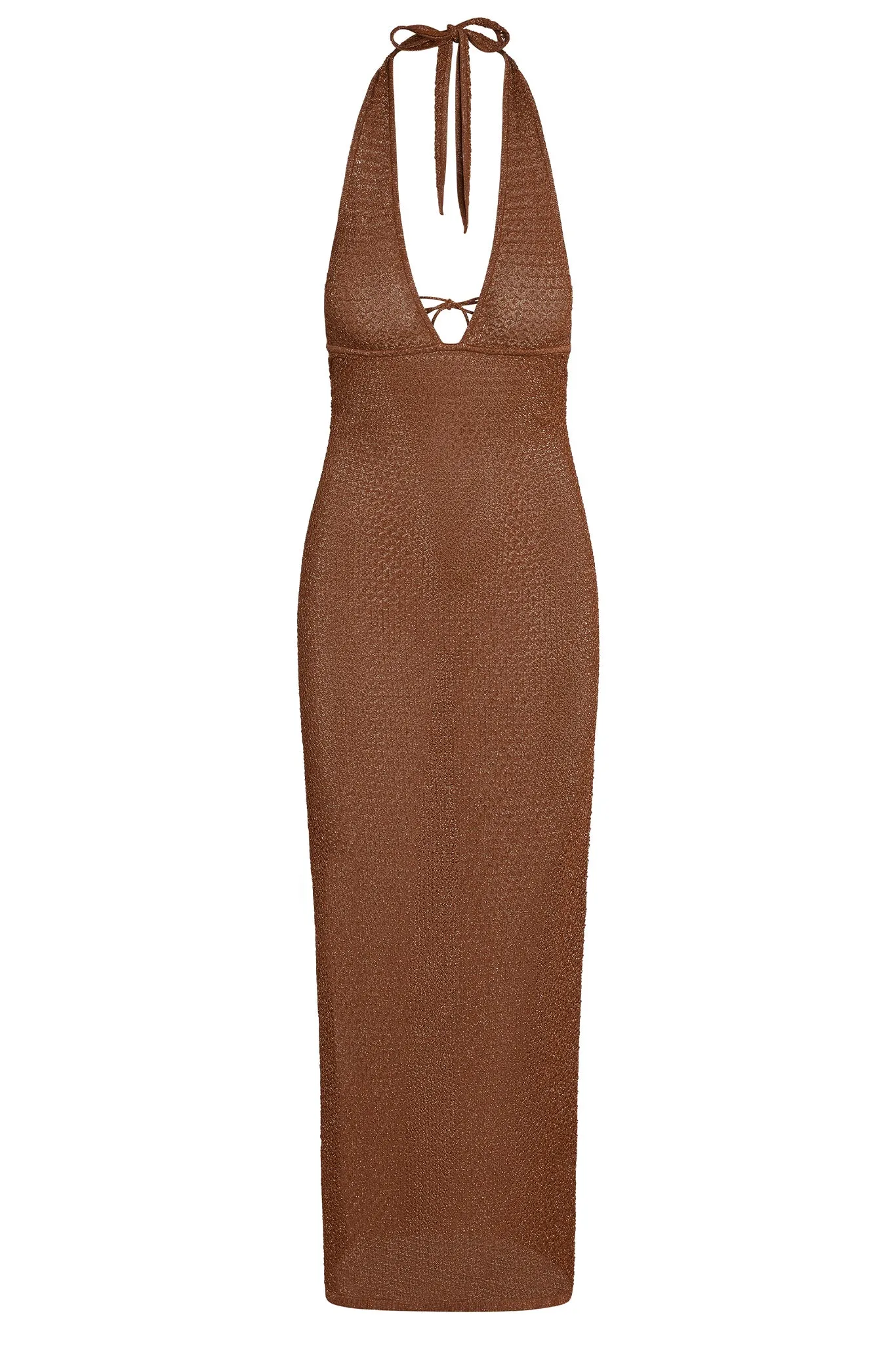 Catania Dress - Bronze Lurex Lace Crochet Monday Swimwear