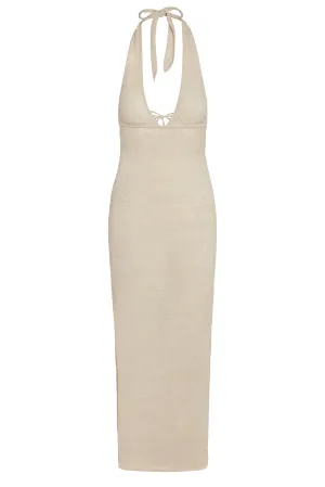 Catania Dress - Champagne Lurex Lace Crochet Monday Swimwear