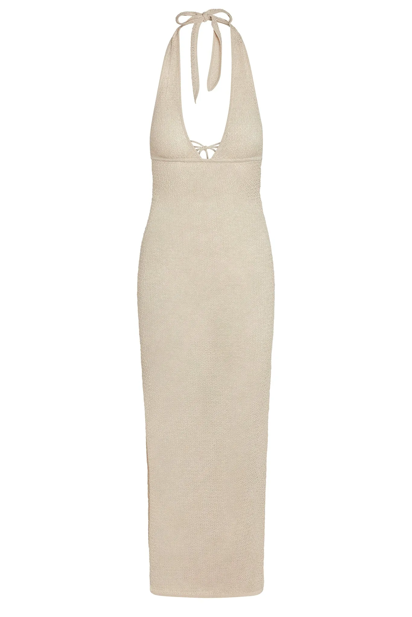 Catania Dress - Champagne Lurex Lace Crochet Monday Swimwear