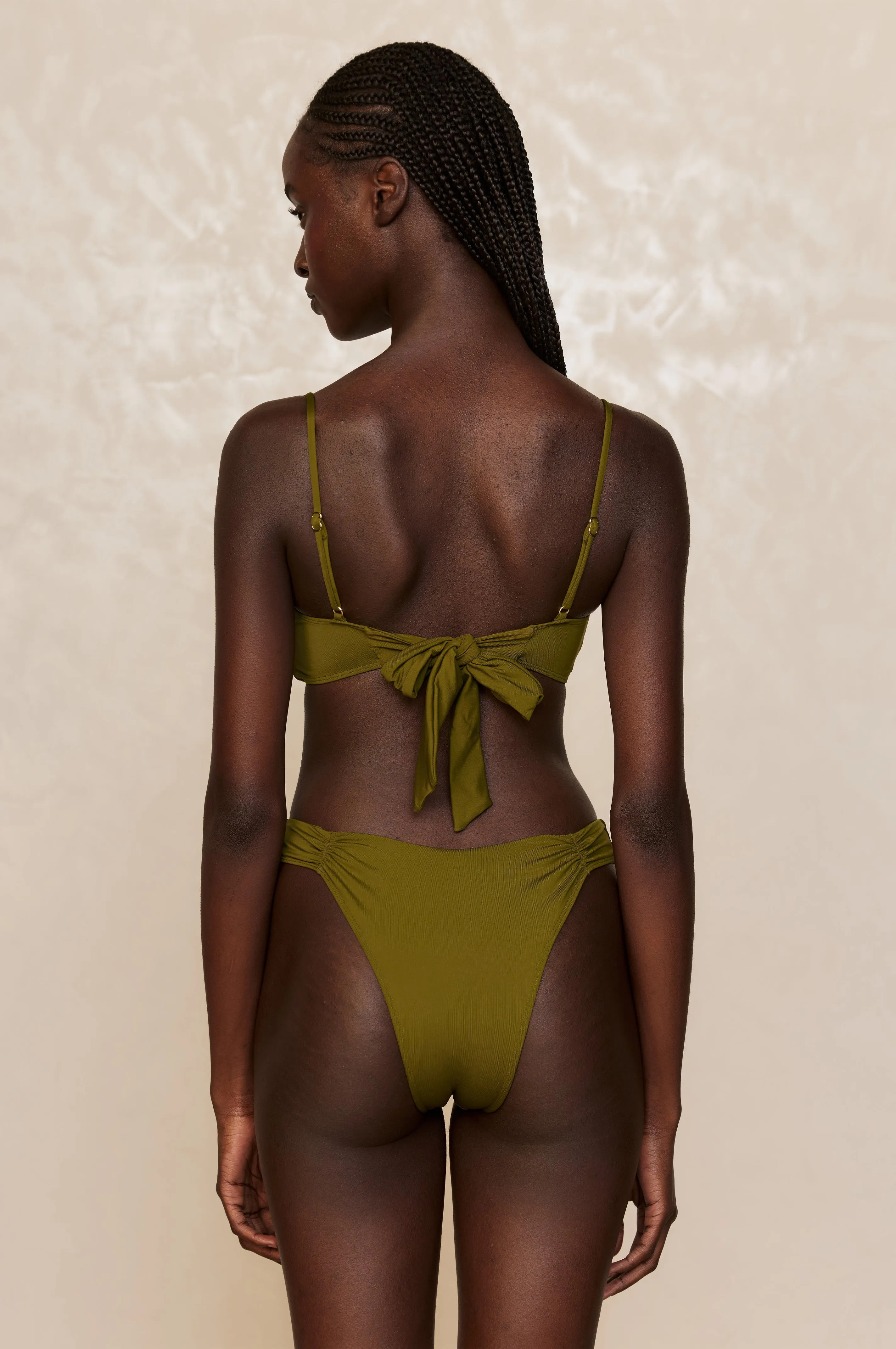 Clovelly High Leg Bottom - Olive Monday Swimwear