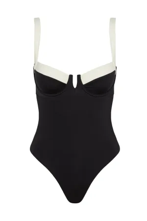 Clovelly One Piece - Black/Ivory Monday Swimwear